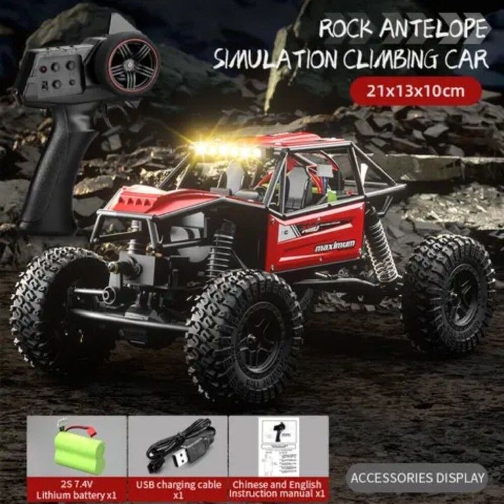 High Performance Rc 4wd 2.4 GHZ 1/18 Scale All Terrain Vehicle Quality Gear Red